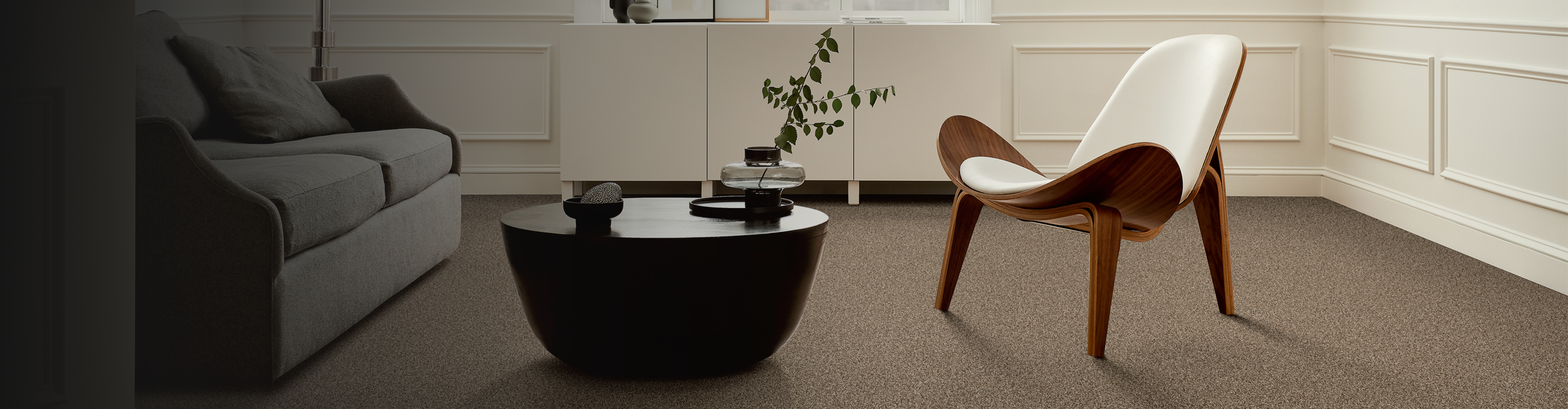 brown carpet in a sitting area