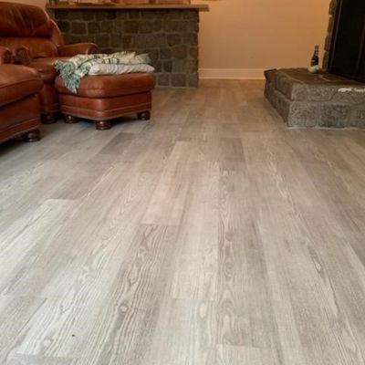wood look flooring in a Quincy, MA, living room